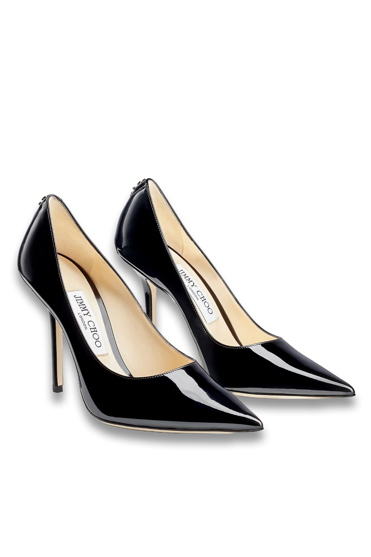 Black Patent Leather Pointed-Toe Pumps