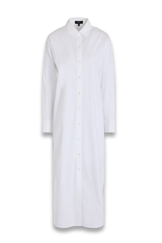 Cotton-Blend Poplin Midi Shirt Dress