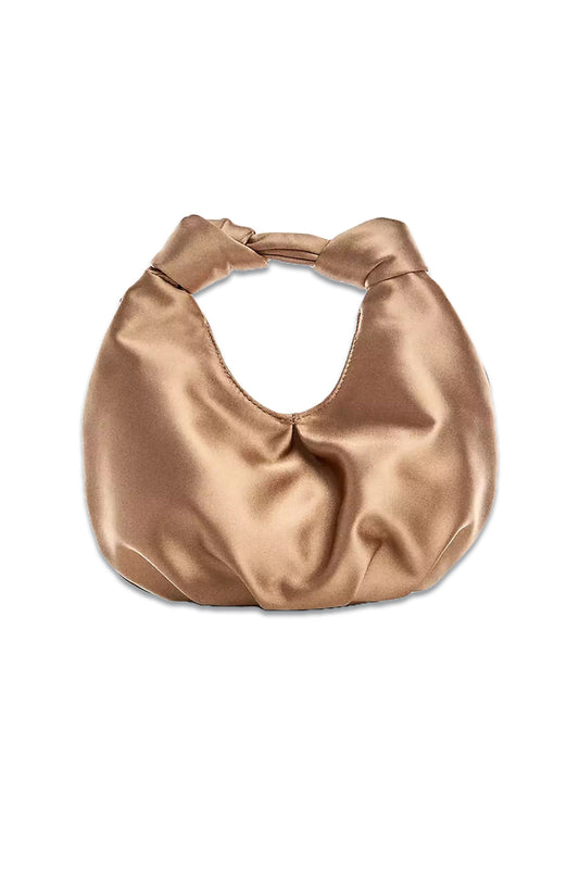 Pauli Satin Evening Bag In Champagne