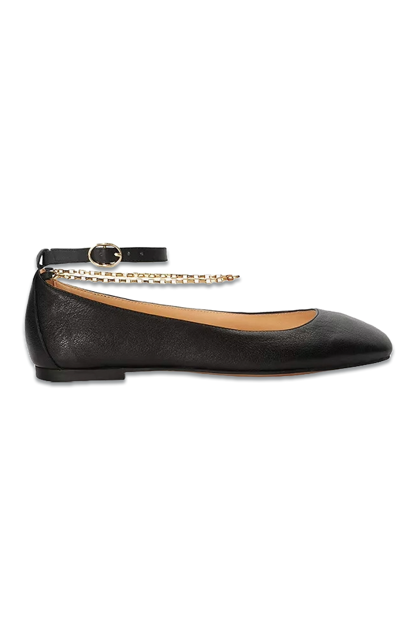 Halles Leather Ankle Chain Ballet Pumps