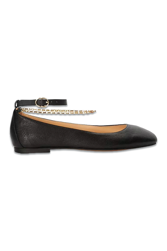 Halles Leather Ankle Chain Ballet Pumps