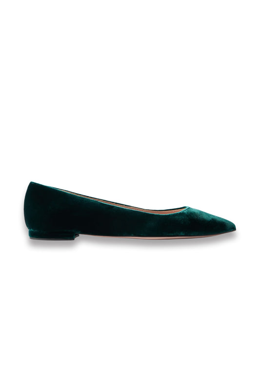 Velvet Point-toe Flats