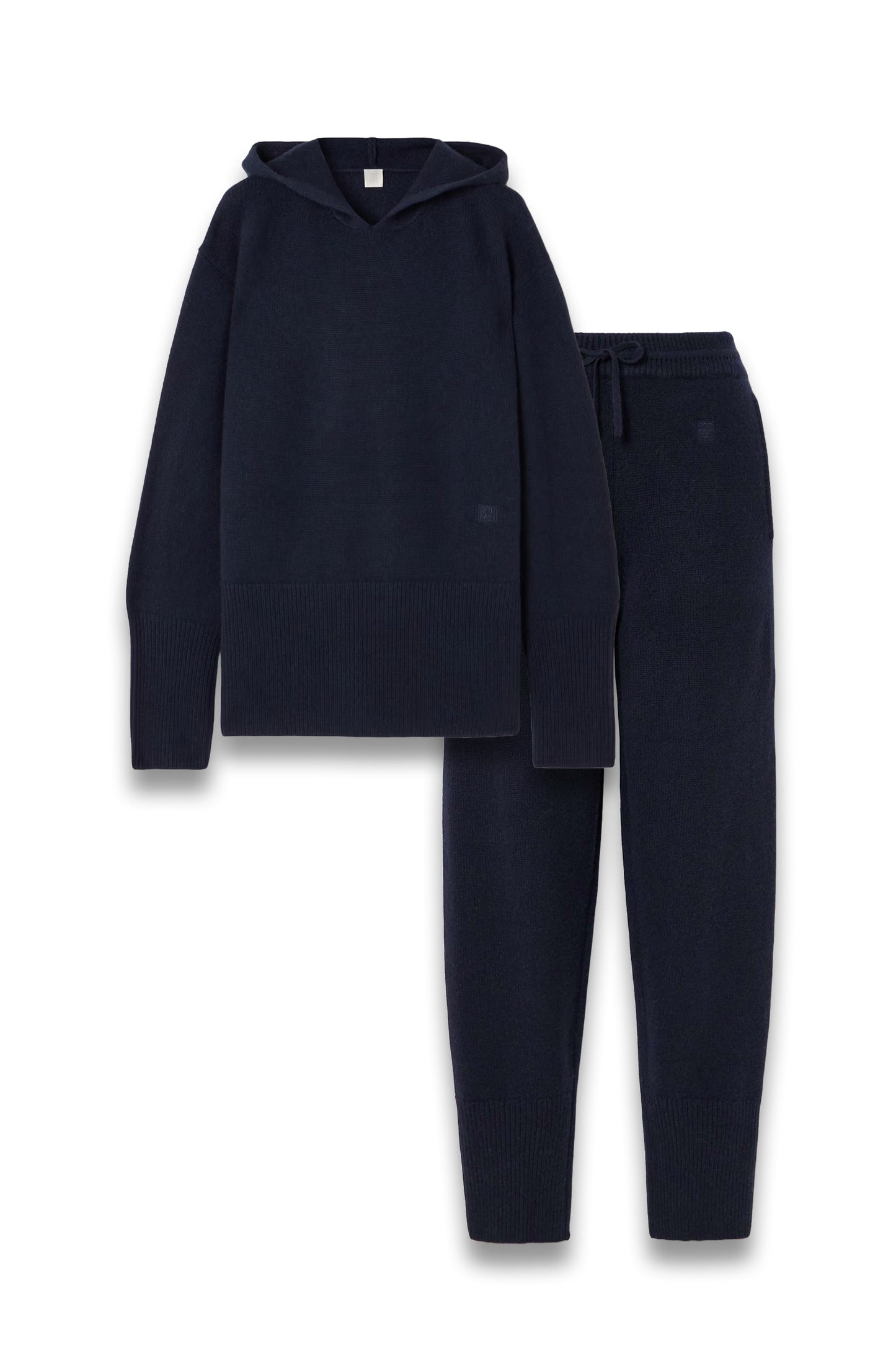 Embroidered Cashmere Hoodie and Tapered Track Pants Set