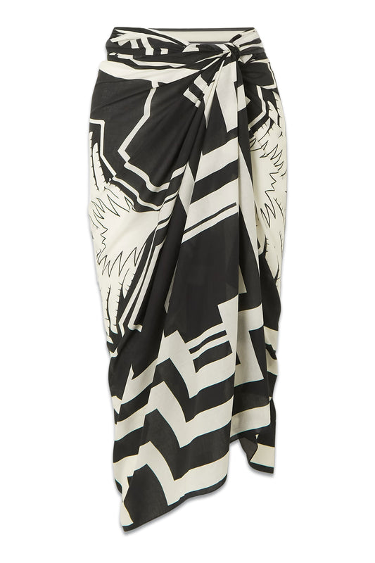 Printed Organic Cotton-voile Pareo