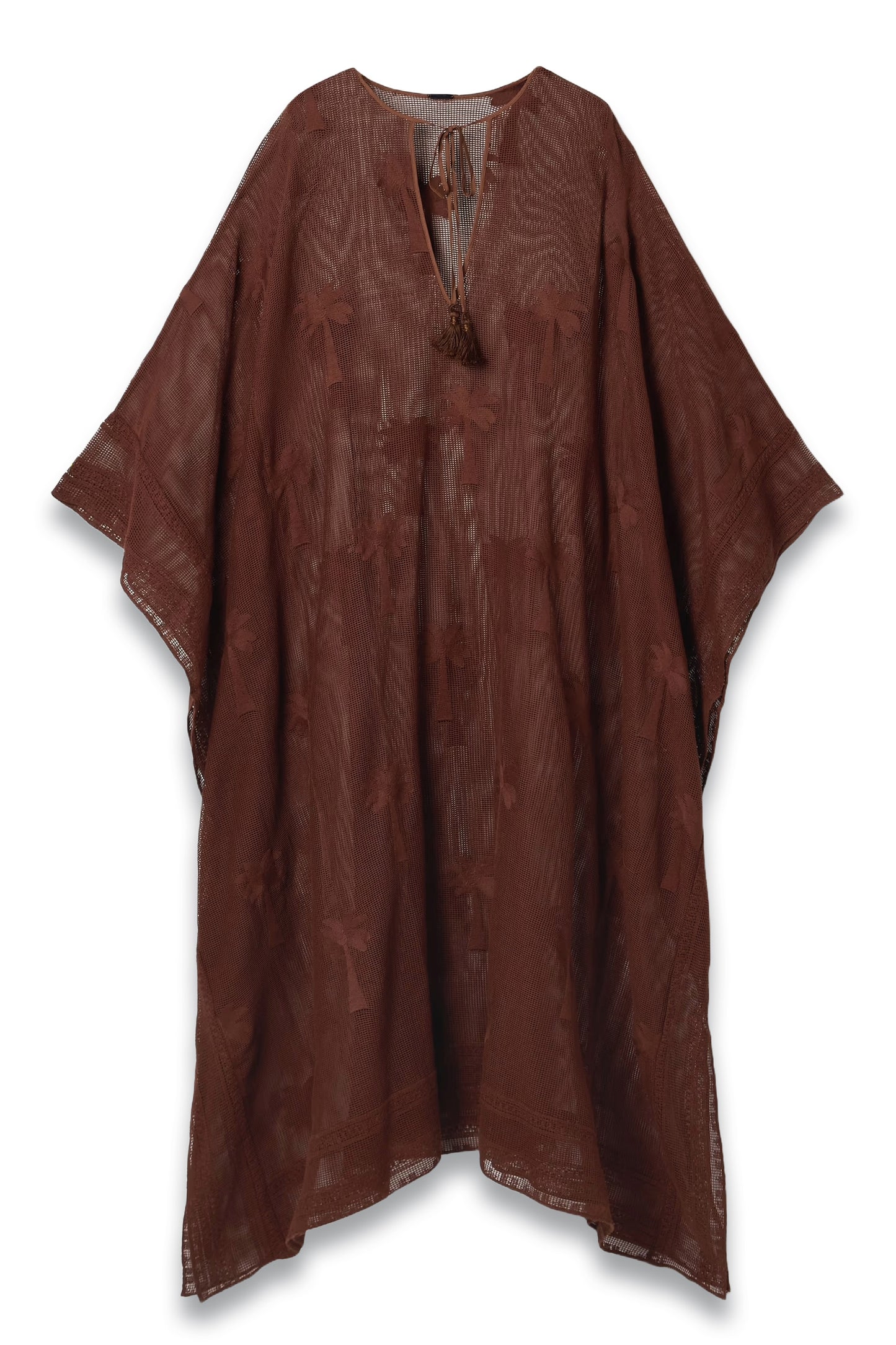 Embroidered cotton-mesh Coverup