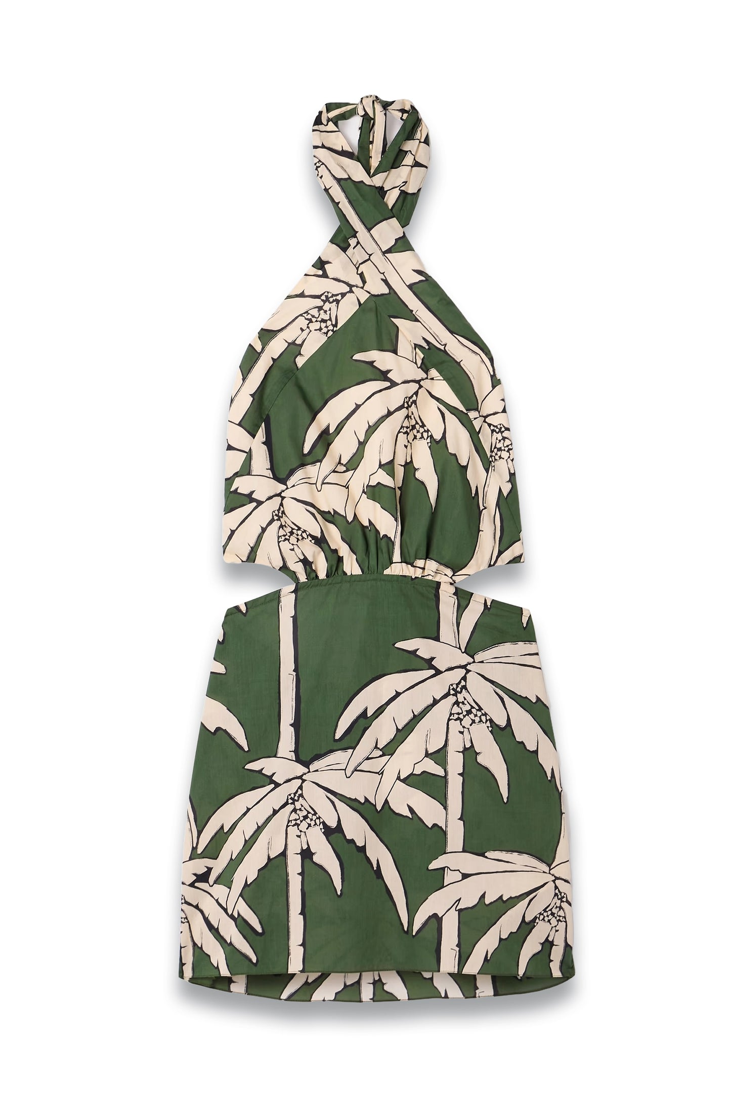 Heart Pirate Cutout Printed Voile Halterneck Mini Dress