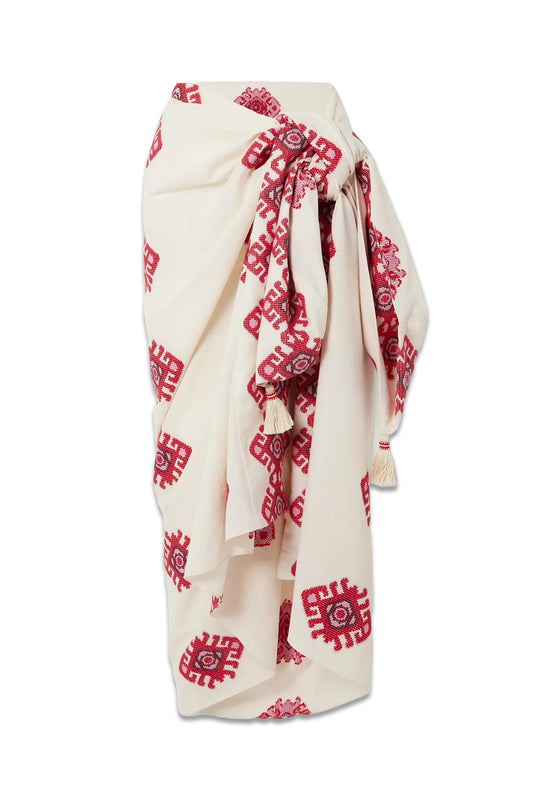 + NET SUSTAIN A Certain Mystique Tasseled Cotton-voile Pareo