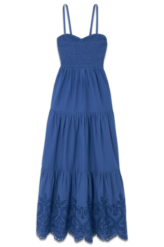 Broderie Shirred Beach Maxi Dress