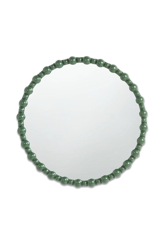 Bobbin Round Wall Mirror, 80cm, Green