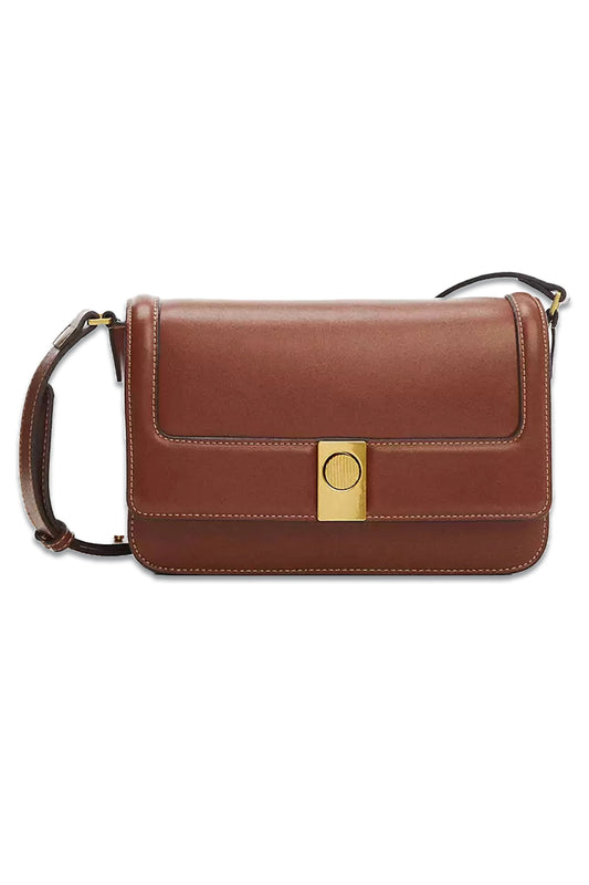 Luxor Faux Leather Crossbody Bag In Brown