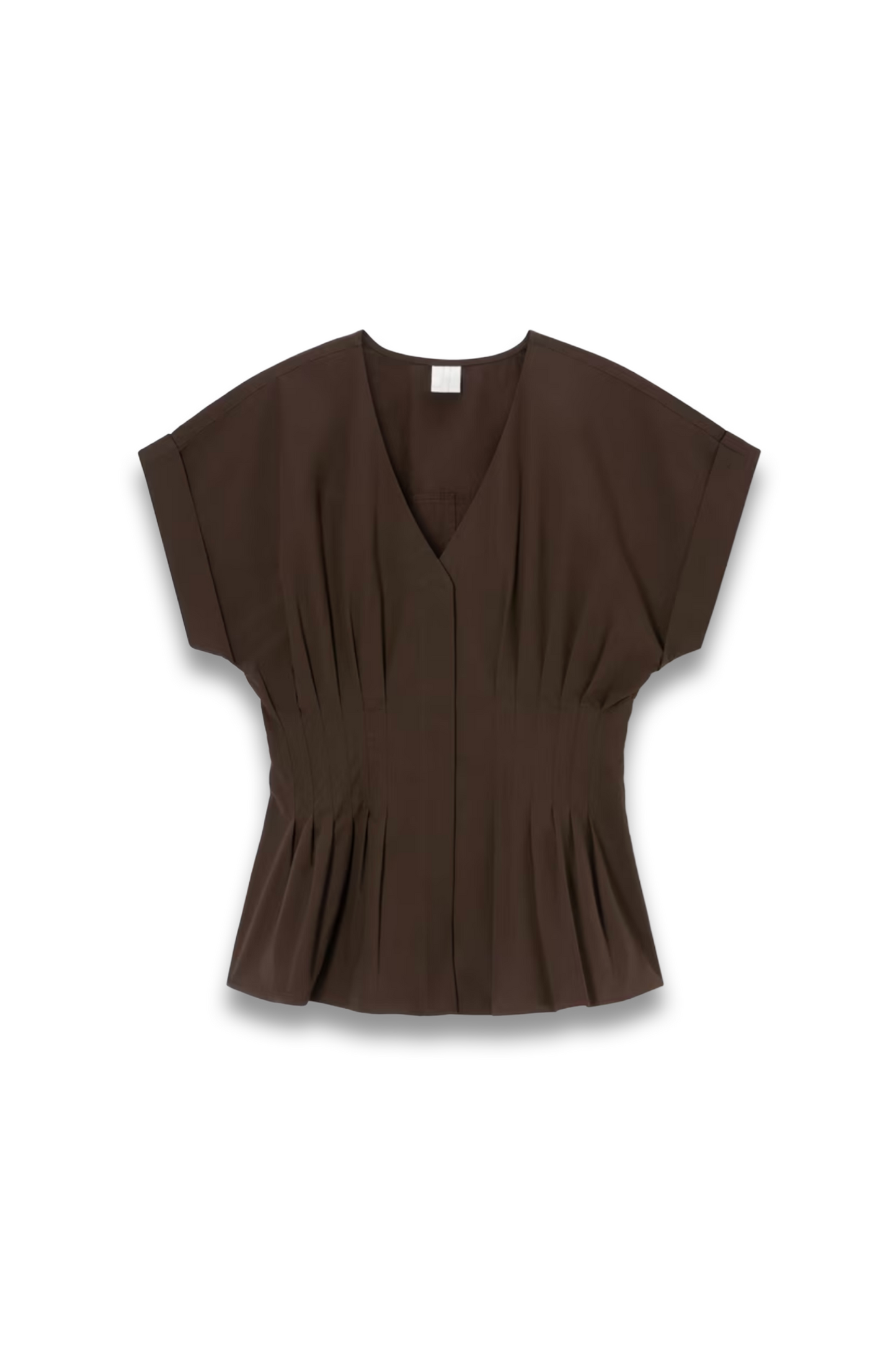 Cotton Tuck Detail Cap Sleeve Top