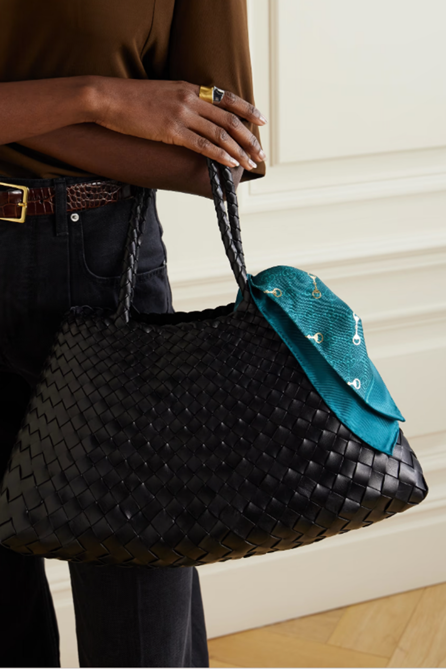 Santa Croce Big Woven Leather Tote