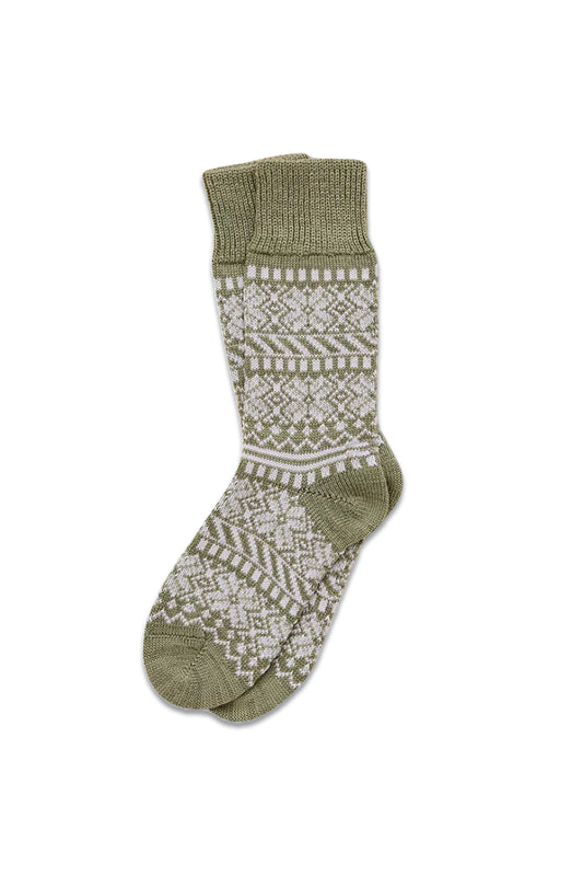 Celtic & Co. Merino Cotton Blend Fair Isle Socks