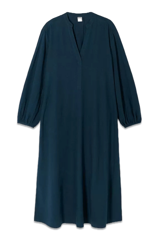 Linen Blend V-Neck Dress