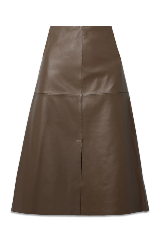 Sidena Paneled Leather Midi Skirt