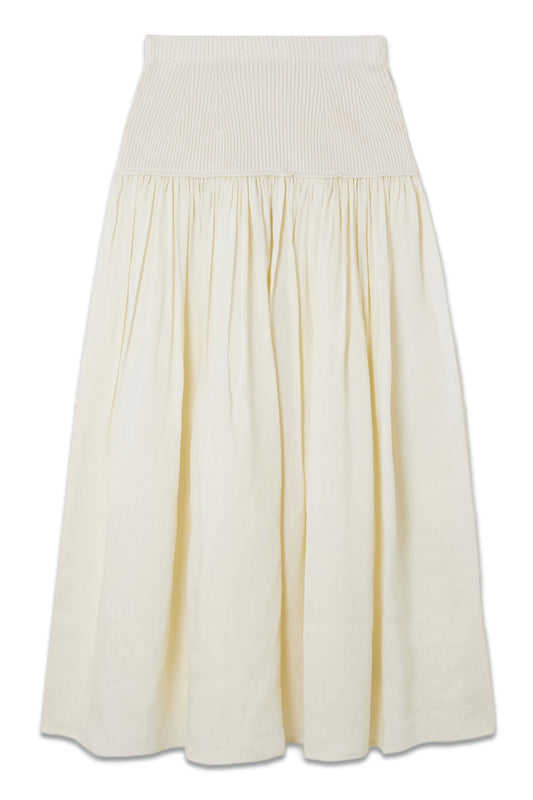 Seaton Ribbed-knit And Woven Maxi Skirt