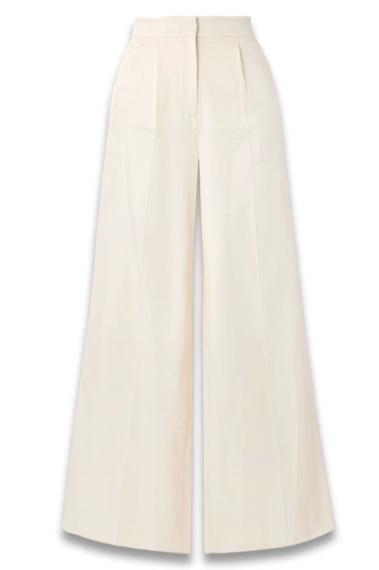 Alanel Silk And Cotton-Blend Wide-Leg Pants