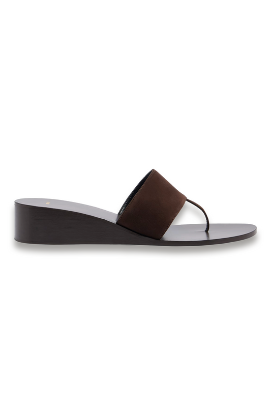 Lucille Leather Wedge Thong Sandals