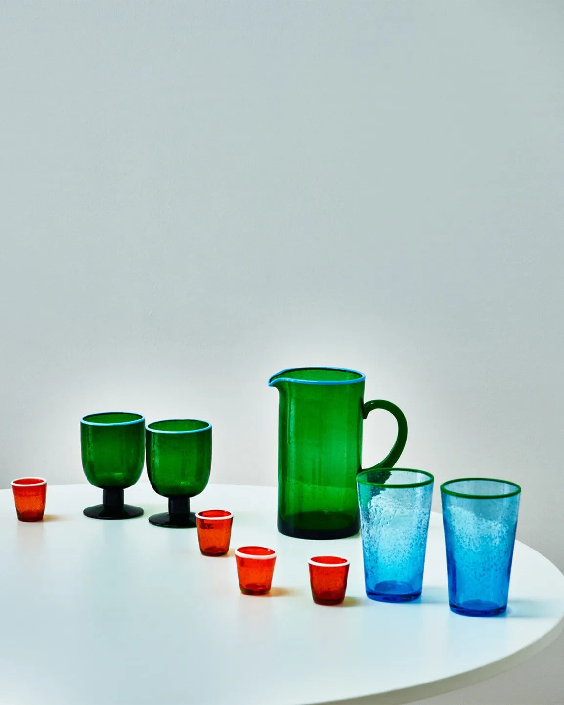 Akira Green Bubble Glass Jug