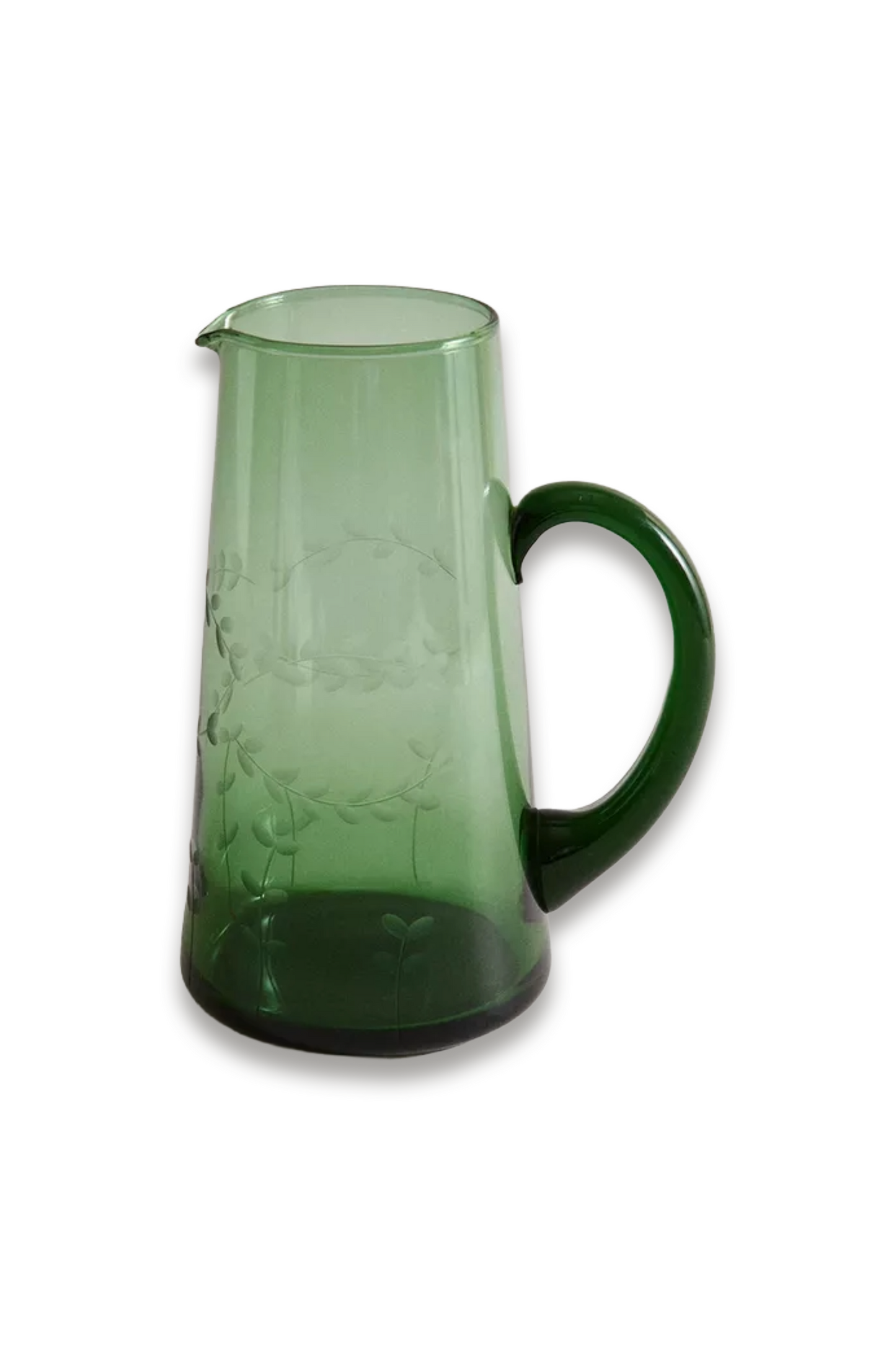 Glass Christmas Leaf Jug