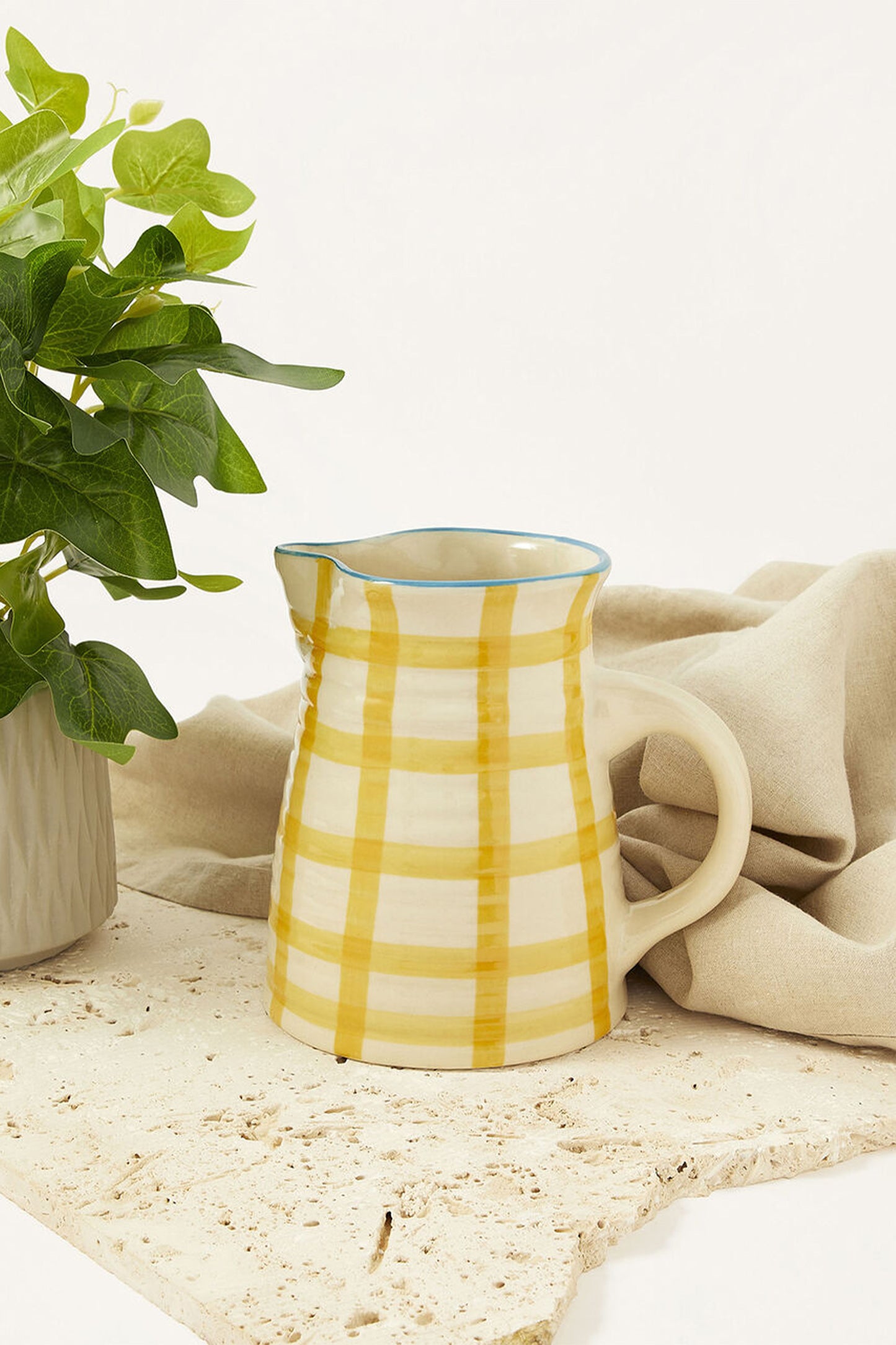 Check Print Ceramic Jug