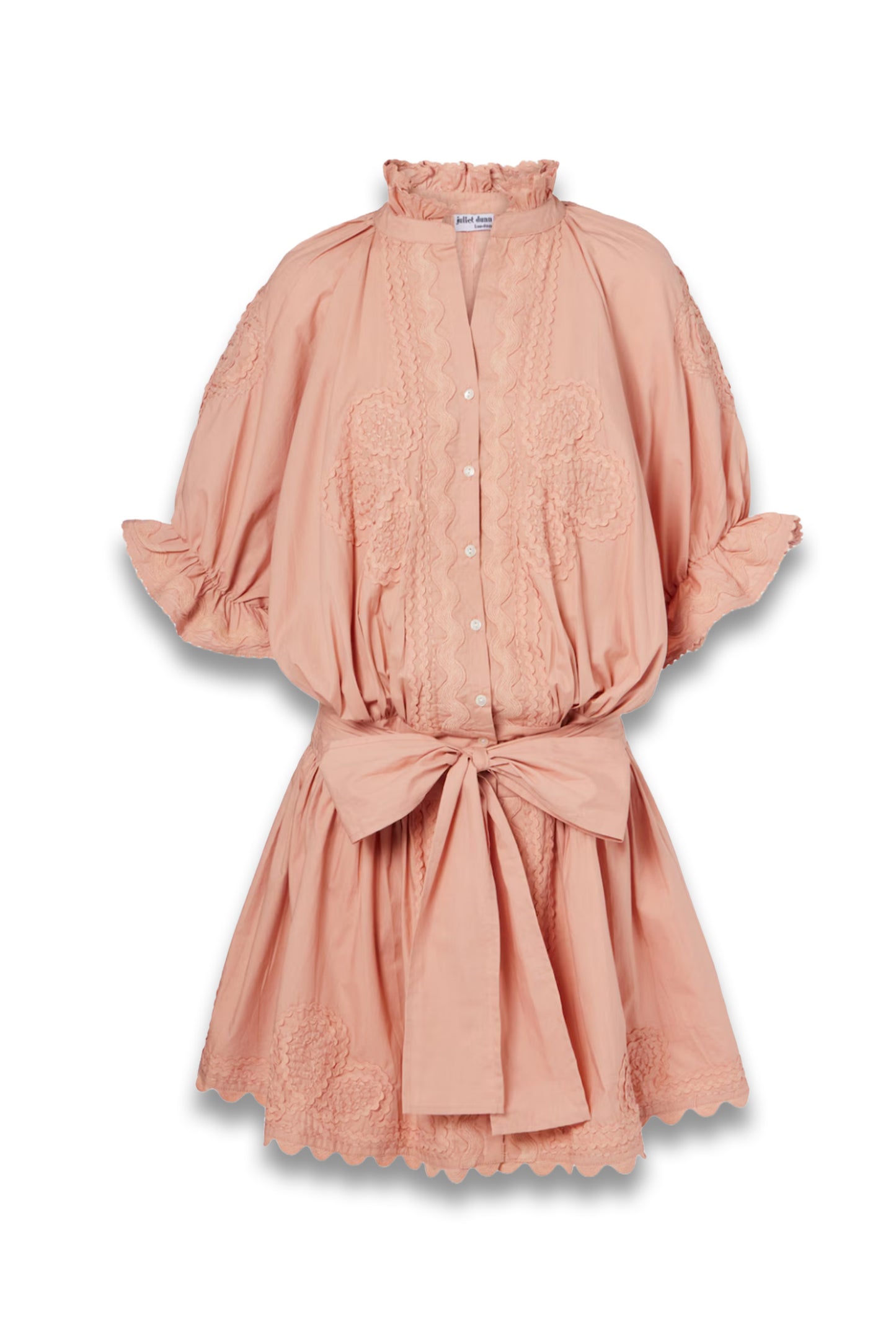 Scalloped Cotton Poplin Minidress