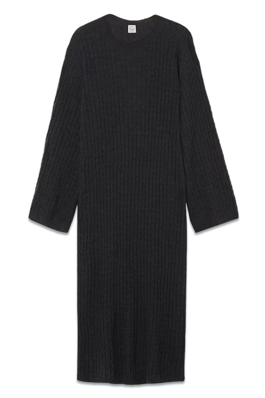 Cable-Knit Cashmere Midi Dress