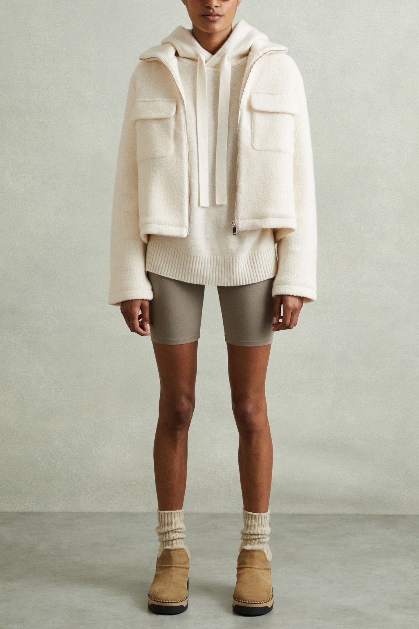 Wool-Cashmere Drawstring Hoodie