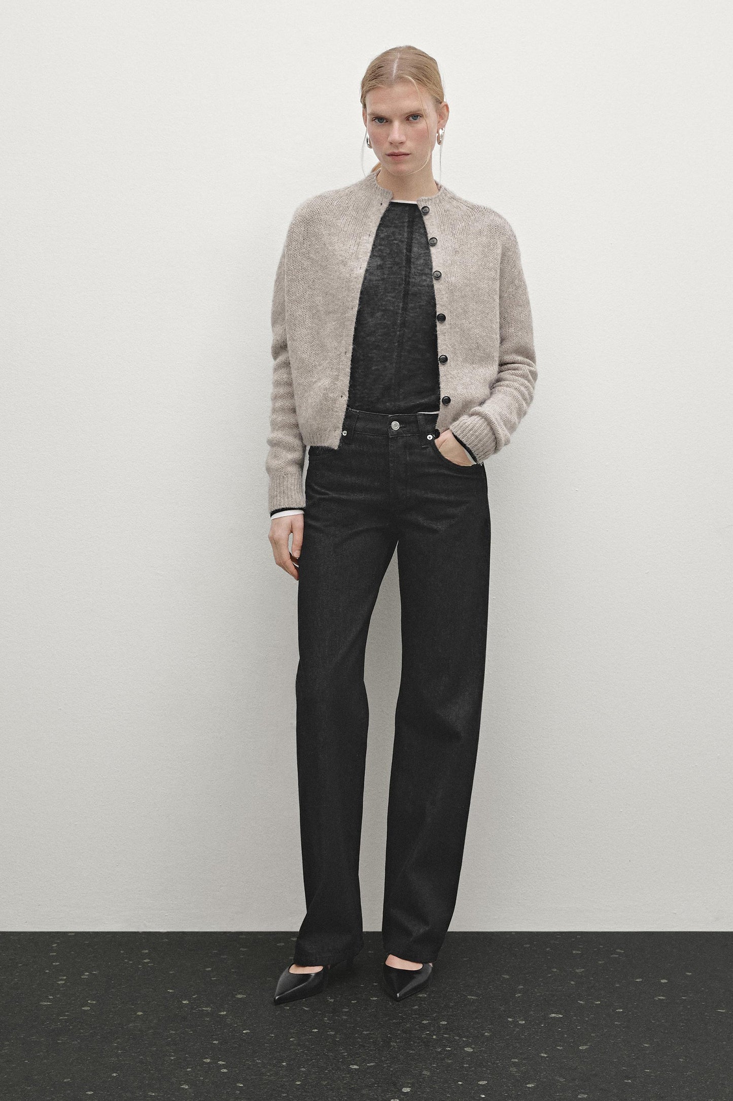Flecked Knit Cardigan