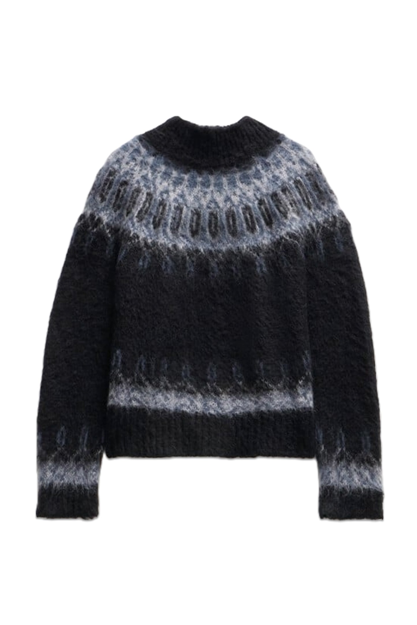 Ebony Brushed Yoke Fairisle Jumper