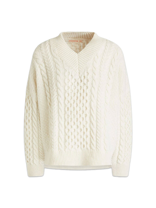 Cable-Knit Wool Sweater