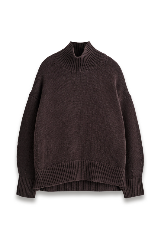 Chunky Funnel-Neck Wool Jumper