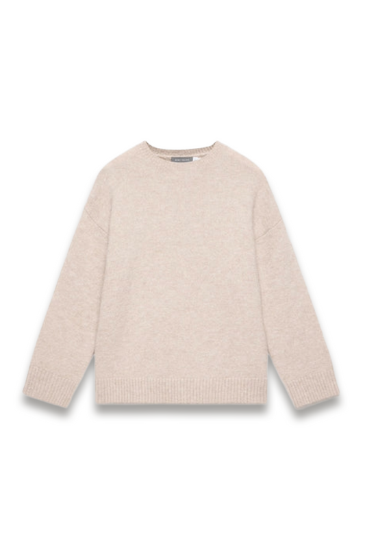 Neutral Wool-blend Longline Knit Jumper