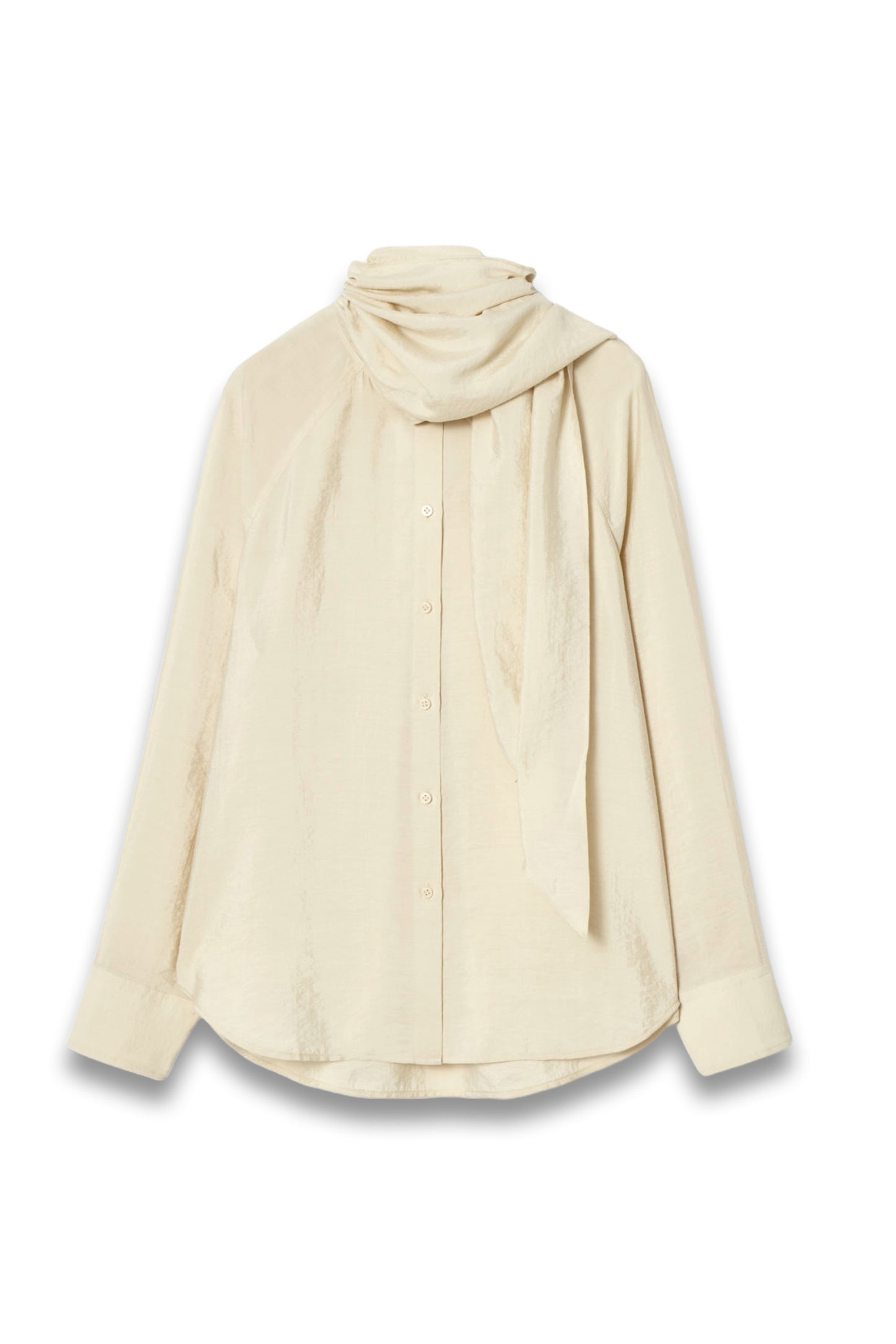 Scarf-Detail Silk Blouse