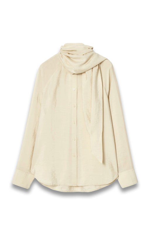 Scarf-Detail Silk Blouse