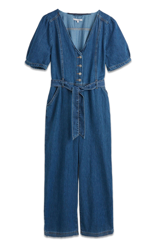 Dark Wash Blue Denim Jumpsuit