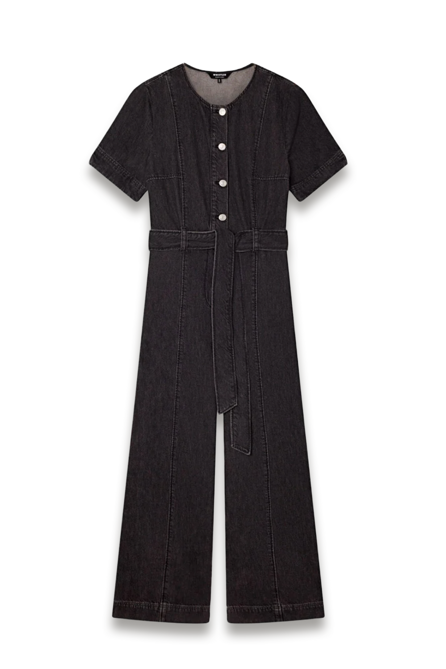 Washed Black Button Down Jumpsuit