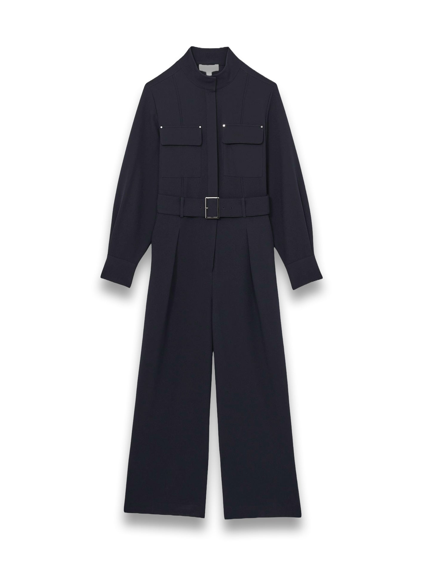 Tailored Wide Leg Utility Jumpsuit