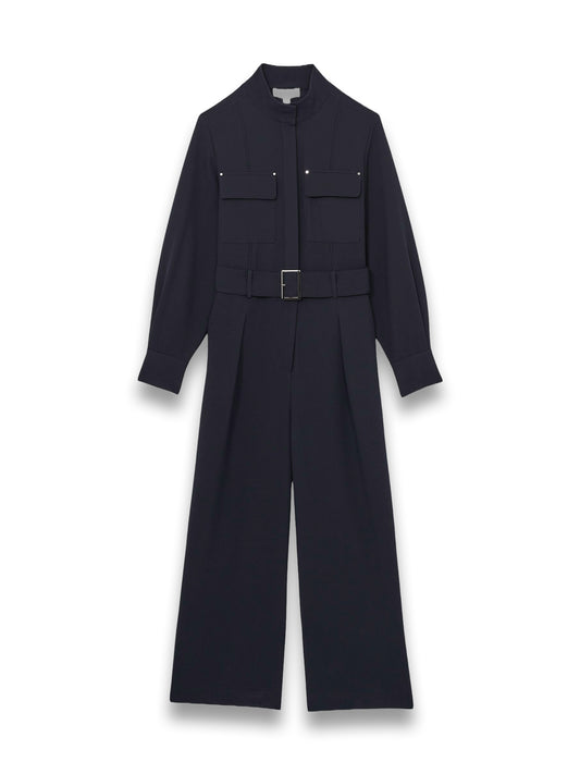 Tailored Wide Leg Utility Jumpsuit