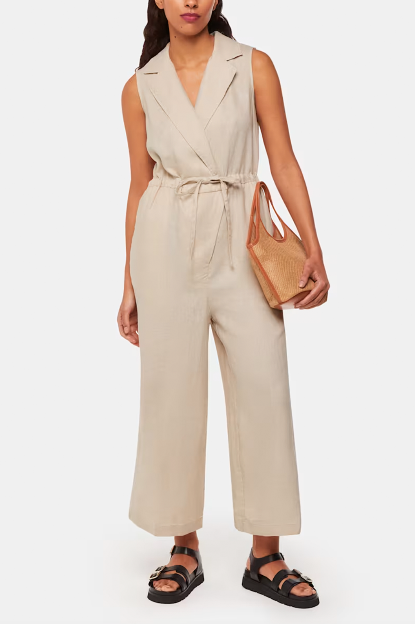 Bella Linen Wrap Jumpsuit