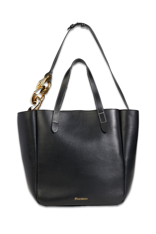 Chain-embellished Leather Tote