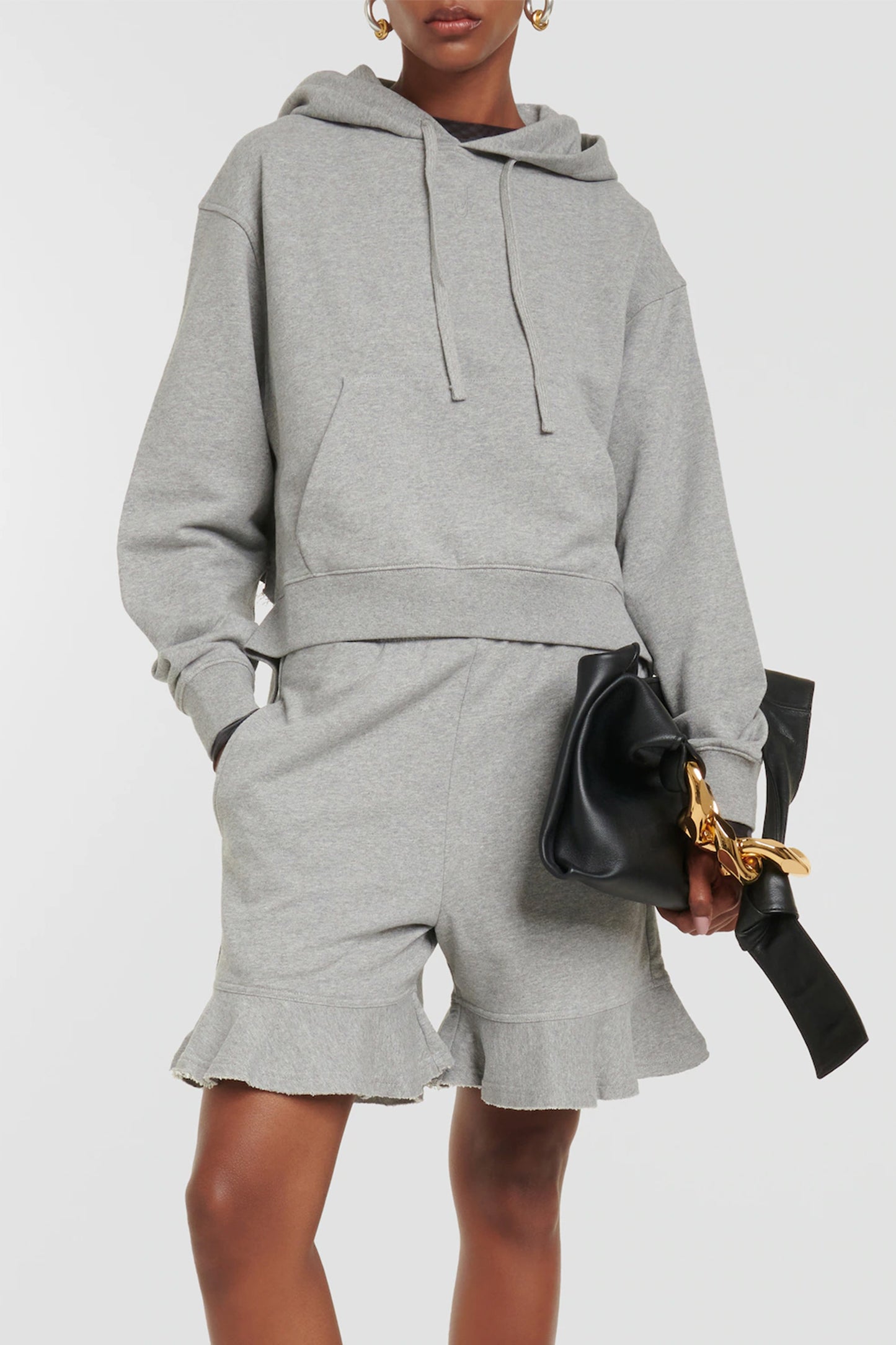 Cropped Cotton Hoodie