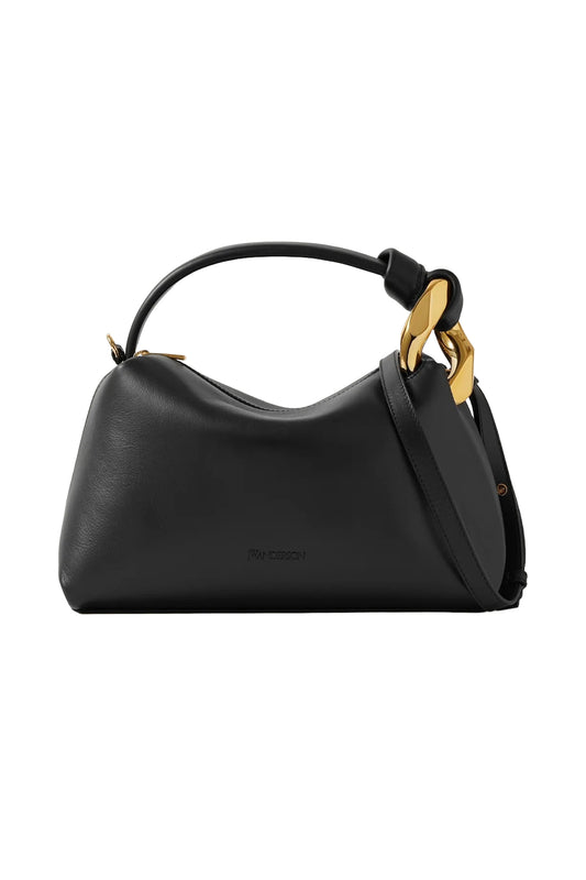 Chain-embellished Leather Shoulder Bag