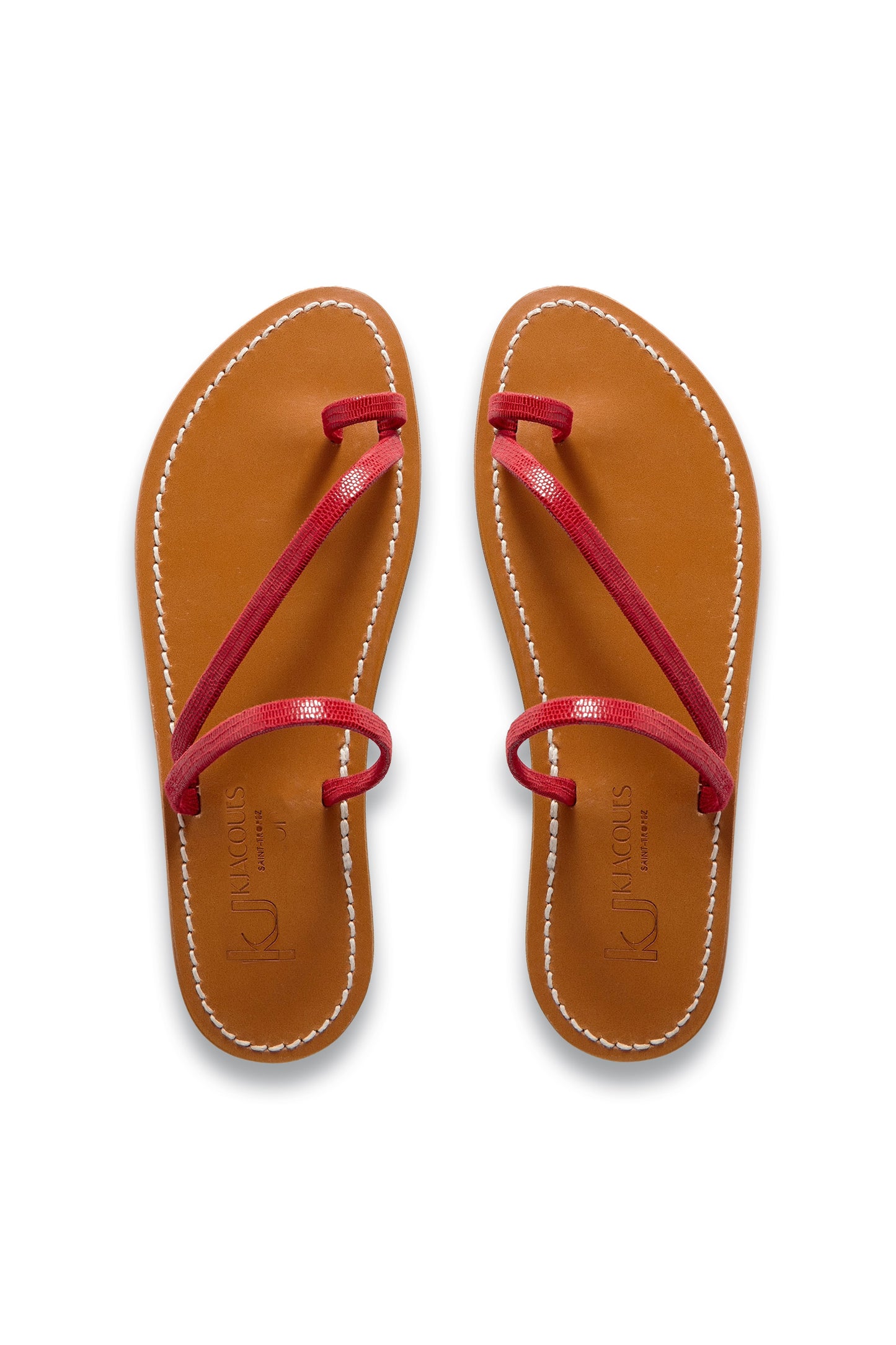 Actium Lizard-effect Leather Sandals