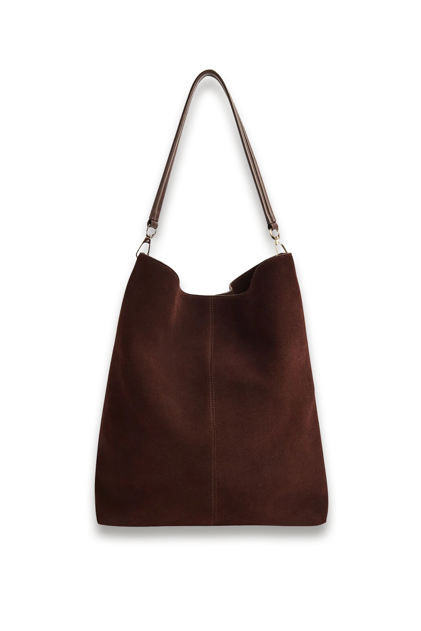 Chocolate Kamil Suede Tote Bag