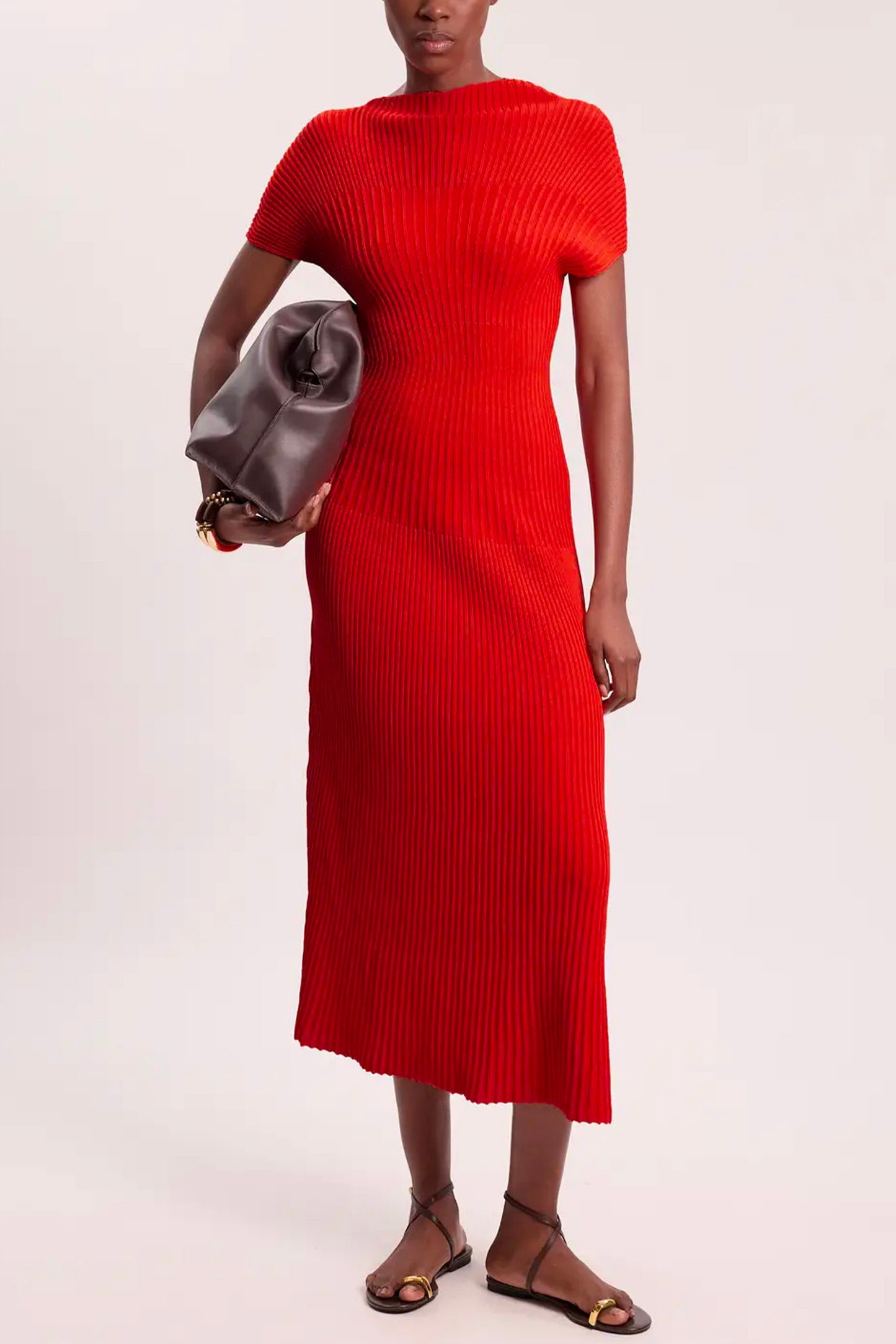 Stitch Detail Knit Midi Dress