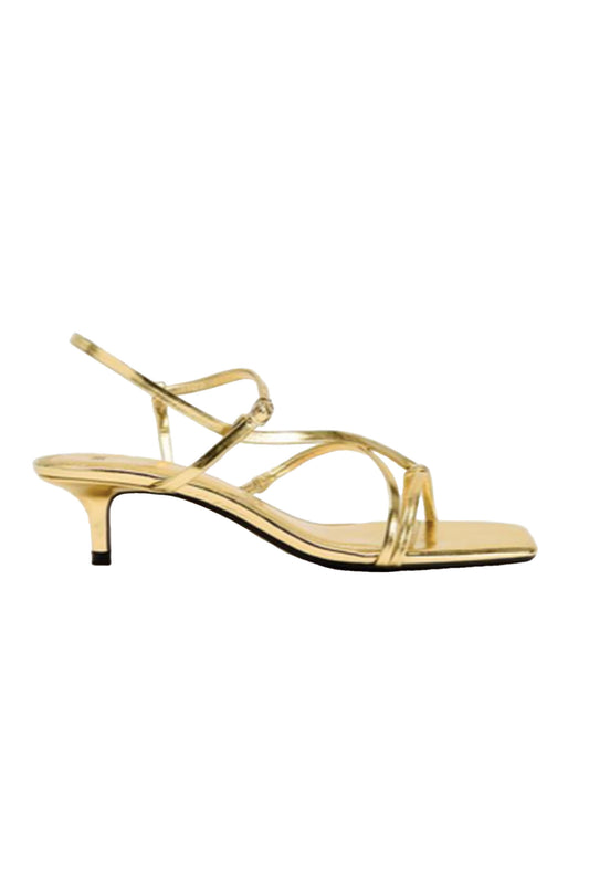 Metallic Kitten Heel Sandals