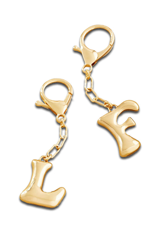 Bubble Letter Monogram Bag Charm