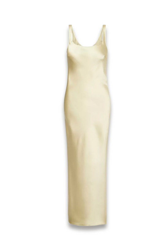 Sunna Scoop-Neck Satin Maxi Dress