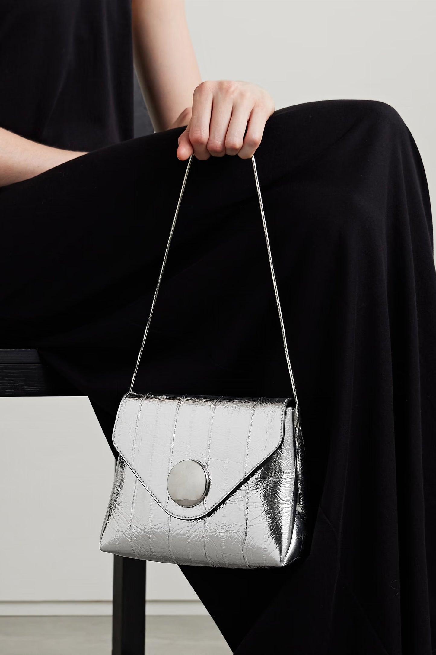 Bobbi Metallic Eel Shoulder Bag